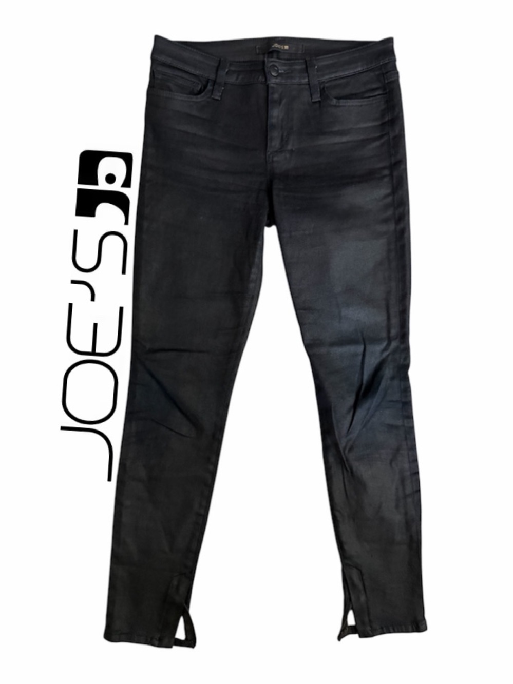 Joe's Jeans Kinley Skinny Ankle Zip Jeans Indigo Black Coated Denim Women’s 27